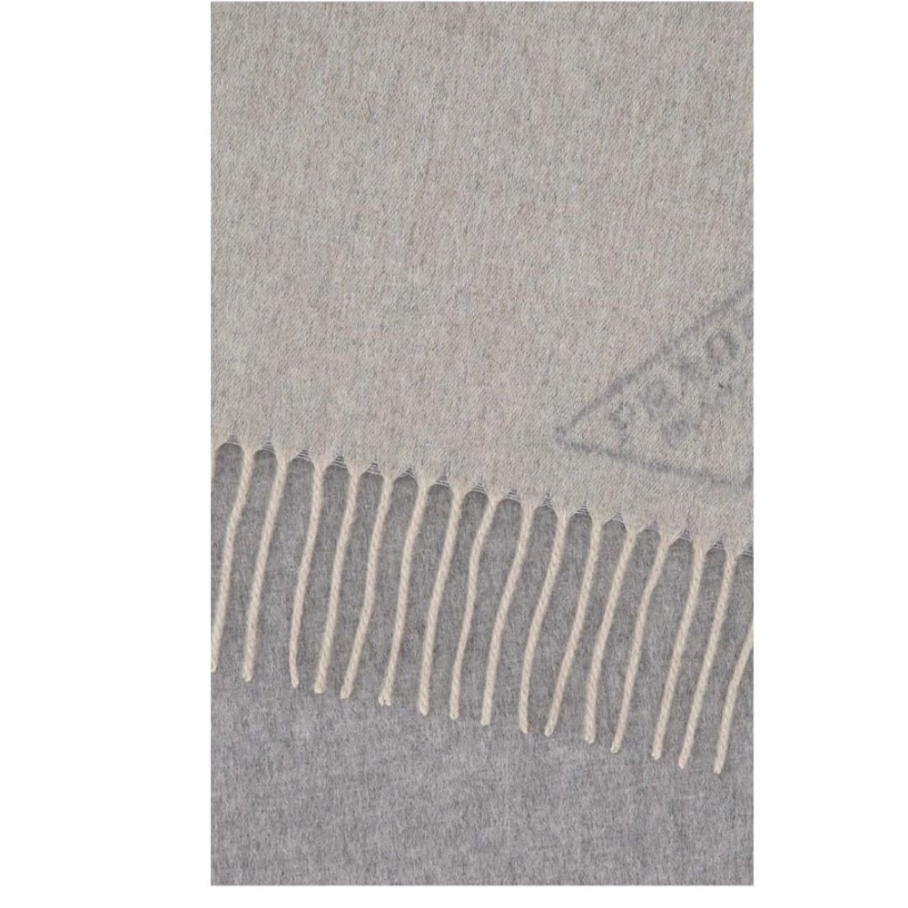 PRADA***100% Cashmere Nude and Gray and Reversible Scarf w/ Fringe***$1820 - Picture 5 of 9